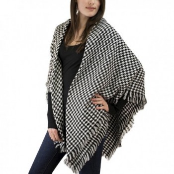 Modadorn Special Sale Check Houndstooth Woven Blanket Wrap Shawl - Blanket Black - C812H9ZAH9X