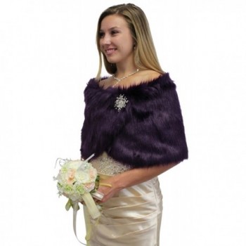 Tion Bridal Women Purple Brooch in Wraps & Pashminas