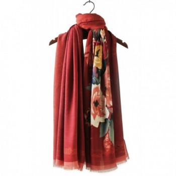 Cindy & Wendy Womens Large Soft Cashmere Feel Pashmina Shawls Wraps Winter Scarf (DBH-RED) - CM188QZD9HI