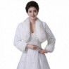 Oncefirst Women's Winter Faux Fur Wedding Jacket for Bride Wrap Shawl Bolero Jacket - Ivory - CX12MFEHOO5