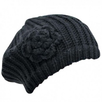 Black Feminine Rosette Beret Scarf