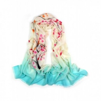 Dahlia Women's Hand Painted Merino Wool Pashmina Scarf Shawl - Blossom Branch - CZ1270EPC21