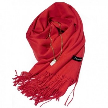 Good Bag Women Ladies Wool Fashion Plain Warm Long Cashmere Scarf Pashmina Wrap Shawl - Red - CG129UI50SV