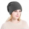 Vbiger Winter Warm Beanie Hat Knit Hats Slouchy Beanie Cap with Fleecy Lining Unisex for Men Women - Gray - CF185YSZDZO