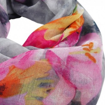 Elegant Painted Flower Floral Print in Fashion Scarves