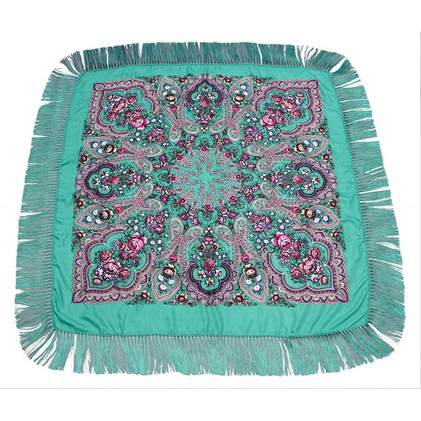 Dzhavael Couture Womans Russian Style Wool Large Babushka Shawl Wraps Scarves - Green - CR187EIC9L4