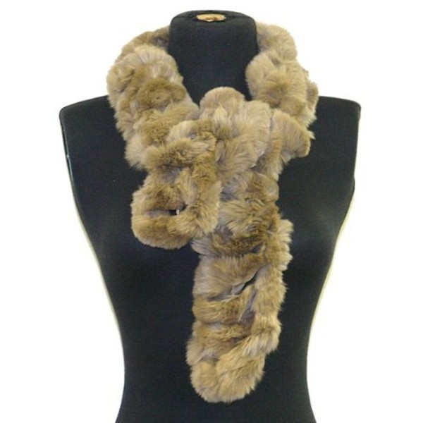 Luxurious & Elegant Angora/rabbit Fur Neck Scarf Wrap--Beige - CN117M9TCNZ