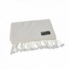 Pure Cashmere Scarf with Tassels - White - CX11B21CWZJ