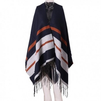 Fashion Warm Long Scarf- Time and River Unisex Knitted Shawl Warm Large Scarf - Navy Cape - CC189YRX0ZI
