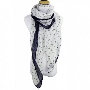 PANZ Navy Anchor Scarf - White - CR11XRBUWR7