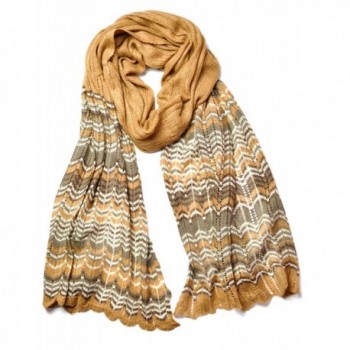 Knitted Long Chevron Knitted Scarf Wrap Shawl Women's Fashion Scarves - CS11GFPRDQZ