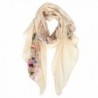 GERINLY Womens Scarfs Blossom Embroidery Soft Spring Wrap Shawl - Beige Yellow - CZ180CII6E4