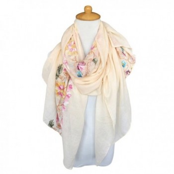 GERINLY Womens Scarfs Blossom Embroidery