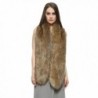 Dikoaina Women's Men's Extra Large Faux Fox Raccoon Fur Scarf Collar Stole Shawl - Tan - CB18497YYA9