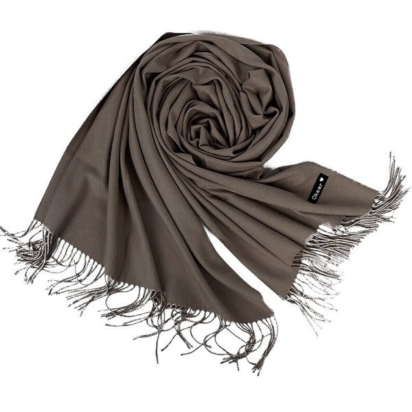 Cashmere Scarf for Women and Men - Super Soft and Warm 23"x 82" Winter Wool Wrap Shawl - Light Coffee - CC1858OL3E4