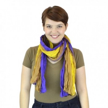 Belle Donne - Women's Cozy Scarf - Mix of Elegant Styles - Light Weight Scarves Shawls Wraps - Yellow-purple - C111L7JTC6D