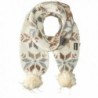 Muk Luks Women's Snowflake Pom Scarf - Ivory - C4125UF9F75