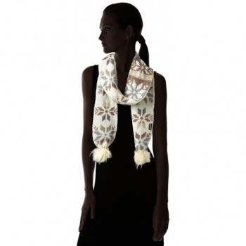 Luks Womens Snowflake Scarf Ivory in Fashion Scarves