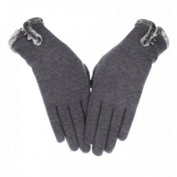 Womens Touch Screen Phone Fleece Windproof Winter Warm Wear Cold Weather Gloves - D-grey - CF1807CXG6L