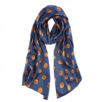 Soft Stylish Shawl Wrap-Lightweight Silk Twill Scarf by YS.AU-Navy & Yellow-Large - CX180QLUXXY