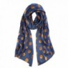 Soft Stylish Shawl Wrap-Lightweight Silk Twill Scarf by YS.AU-Navy & Yellow-Large - CX180QLUXXY