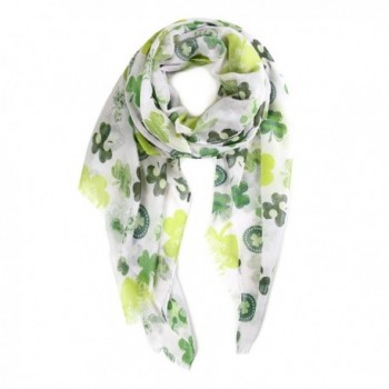 St Patrick's Day Green Clover Shamrock Party Holiday Oblong Scarf. - Large Clover-white - CT17XHSXHA8