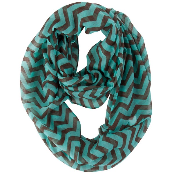 Chevron Infinity Loop Scarf - Mint/Brown - CS11IOH7FBZ