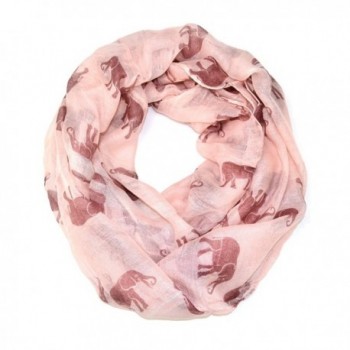 Elephant Animal Print Soft Infinity Loop Scarf - Pink - CN126XA66YF