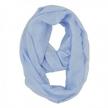 WishCart Lightweight Solid Color Girls Infinity Circle Scarf - Light Blue - CS12N0H4LNY