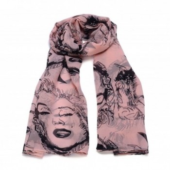 REINDEAR Women Marilyn Monroe Silk Scarf Wrap Shawl US Seller - Pink - CQ11XWVCJN7