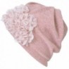 Casualbox Charm Womens Flower Headband Neck Warmer Beanie Hat 3 Way Summer Winter Retro Ladies - Pink - CM17Z78GL6W