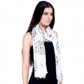 Women's boho Elephant print spring scarf stole - Grey - CE11J4NTKQB