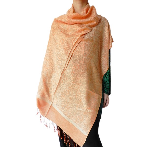 Self Print Pashmina Shawl Wrap in Various Colors - Sandy Brown - C811KE3YK79