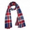 Knitbest Women's Checked Plaid Long Fashion Blanket Scarves Wrap Shawls - Red - CB12NBA632N