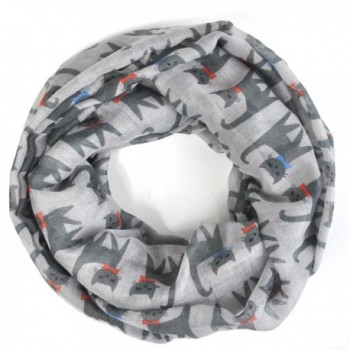 Lo Shokim Women/Girl Scarf Lovely Cat Pattern Winter Warmer Softer Scarf Wrap Shawl - Gray - CA187YQ9TK2