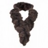 Women's Faux Fur Scarf - Scrunchie Loop Neck Wrap - Brown - C7187U762YY