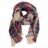 Women's plaid blanket scarf Winter Fashion Soft Warm Oversized Wrap Shawl - 01-brown Red - CM1887NTI5X