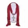 Alloy jewelry pendants necklace angel wings cross jewelry scarf women beaded scarves - Red11 - CU12G9UATC9