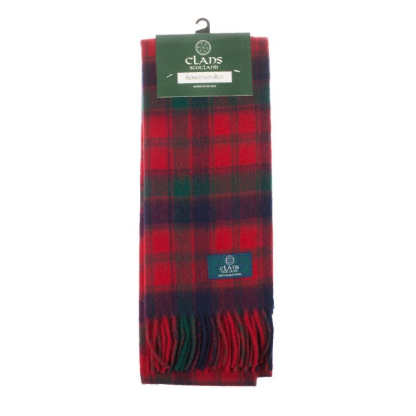 Clans Of Scotland Pure New Wool Scottish Tartan Scarf Robertson Red (One Size) - CH123H484MD