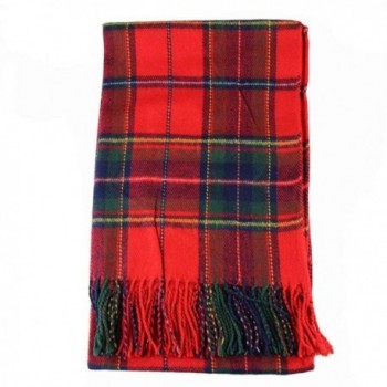 Creazy New Women Winter Infinity Blanket Oversized Shawl Plaid Check Tartan Scarf Wrap - Red - CX127QACF37