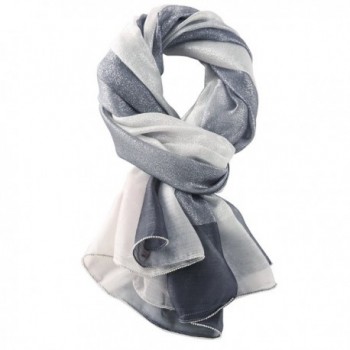 Women's Gradient Scarf Large Silk and Wool Shawls with Silver - Km02 ...