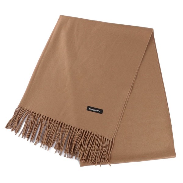 Fani Large Fashionable Cashmere Scarf Soft Silky Warm Wool Shawl Winter Wrap for Women Ladies Gift - Camel - C91803YXH9C