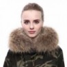 Vemolla Women's Genuine Dyed Raccoon Fur Detachable Shawl Collar Scarf for Winter Coat Parka Jacket - Beige - CV186S89OGS