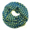 Wrapables Dottie Infinity Acrylic Knit Scarf Circle Scarf- Teal/Yellow - CU11RC6W9DD