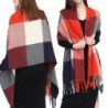 GoProver Women's Tassels Soft Plaid Tartan Lattice Scarf Winter Large Long Blanket Wrap Shawl Oversized - Red - C6187E9QUZM