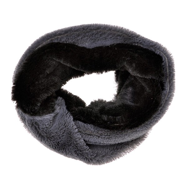 ZLYC Women Fashion Two Tone Stripe Faux Fur Infinity Scarf Winter Accessory - Gray - C0125RKVTNL ZLYC Women Fashion Two Tone Stripe Faux Fur Infinity Scarf Winter Accessory - Gray - C0125RKVTNL