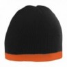 Augusta Sportswear Adult Two-Tone Knit Beanie - Black/Orange - CQ11RGIE9GH