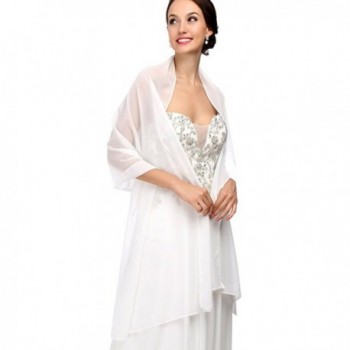RLDRESS Womens Chiffon Bridal Evening Soft Wrap Scarf Shawl - Ivory - CA186DZ23DY