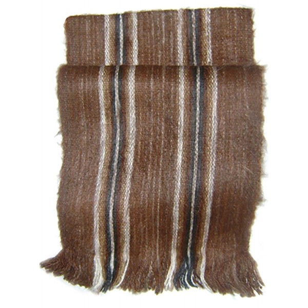 Gamboa Rustic 100% Alpaca Scarf Incredibly Warm - Brown with Andean Design - Brown - CT1267Y9N3J