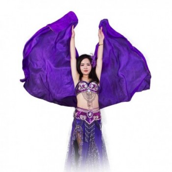 Extraodinary 100% Real Silk Belly Dance accessories Tie-Dyed Square Scarf 5mm Veil - Purple - CV189TRX6HA
